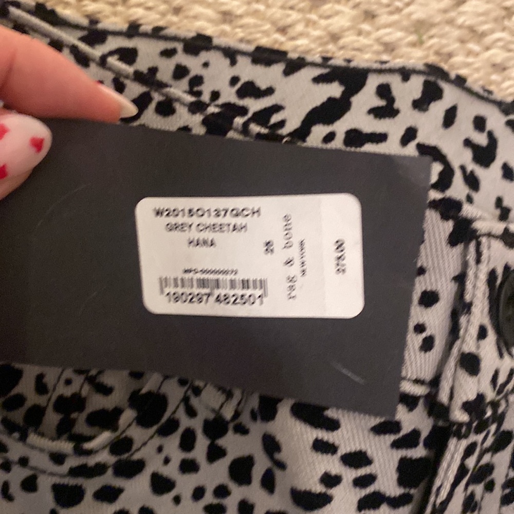 Rag & Bone Grey Cheetah Hana Jeans - Picture 4 of 4